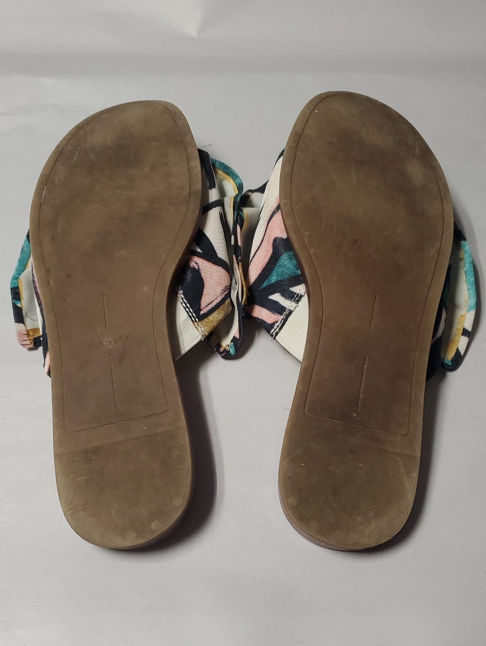 Dolce Vita Parin Teal & Pink Knot Bow Slide Sandals Size 9 Tropical Resortwear - Picture 12 of 14
